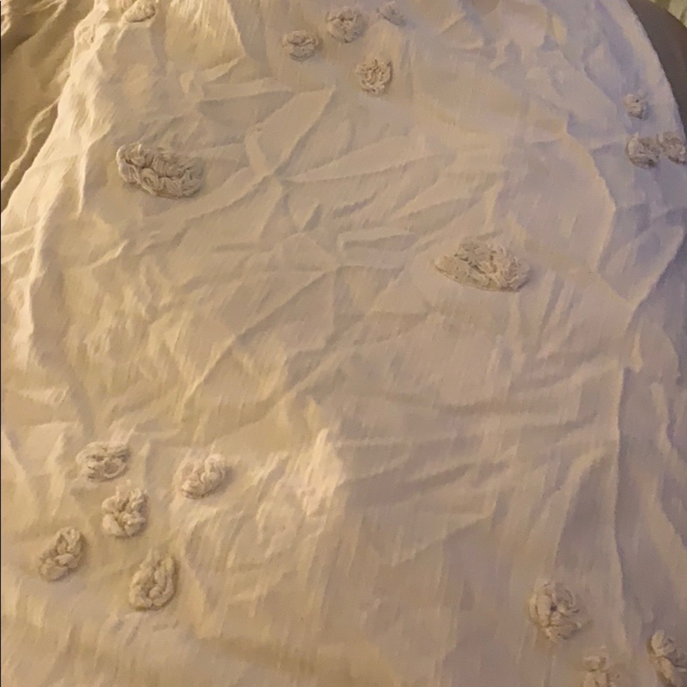 Anthropologie off white duvet cover linen